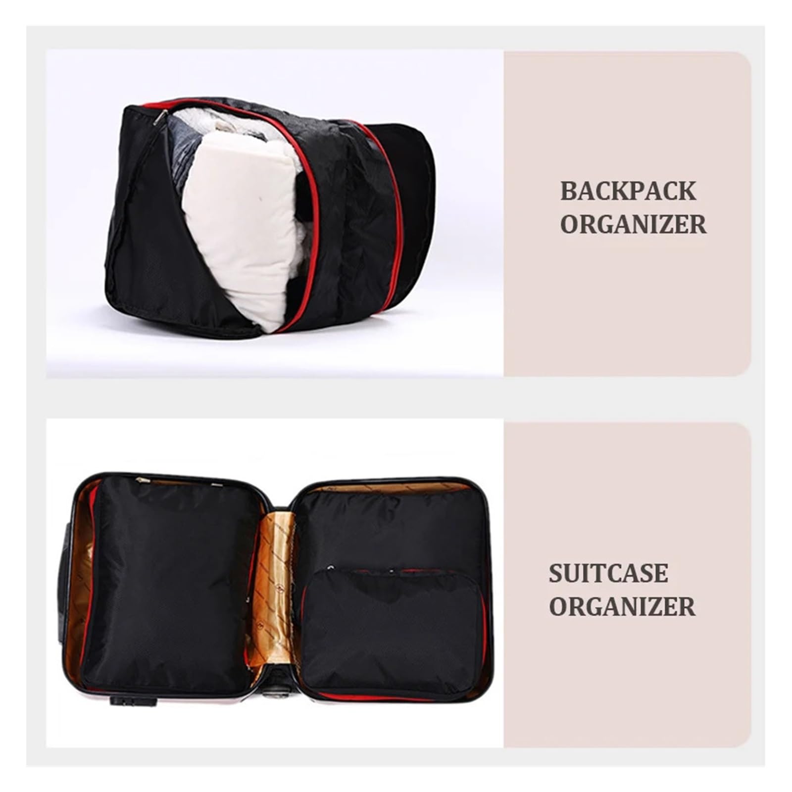 Organizer Valigia Borsa da viaggio comprimibile for riporre gli indumenti, grande capacità, set di 3 cubi imballaggio, organizer, valigia impermeabile compressa(Blue)