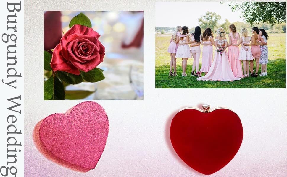 Women Heart Shaped Handbag Wedding Party Evening Bag Mini Clutch Chain Purse Cocktail Prom Evening Tote - Image 7