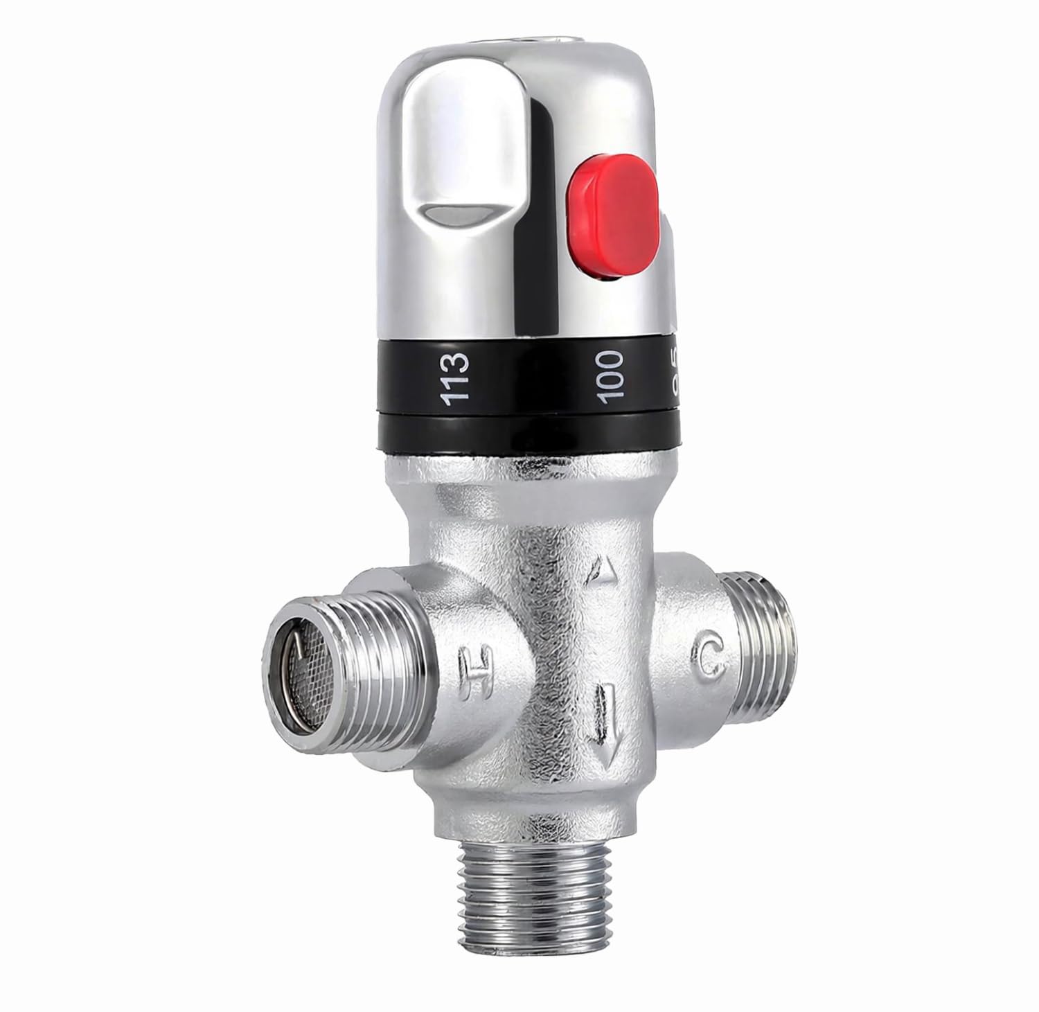 Tremax - Valvola termostatica per sistema doccia, controllo della temperatura dell'acqua, 1/2 NPT, scala Fahrenheit, in ottone massiccio