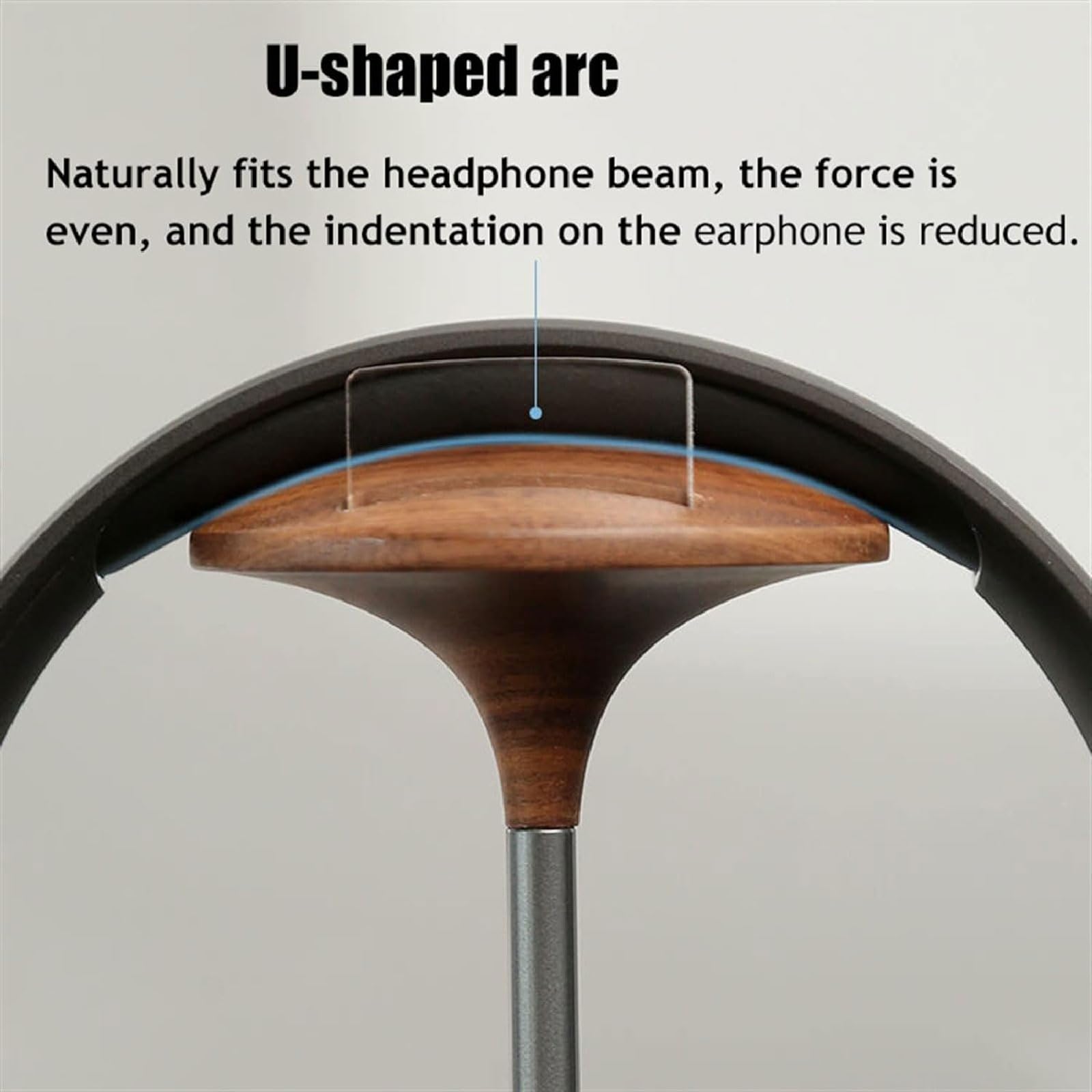 Soporte para Auriculares de Madera y Aluminio, Colgador para Auriculares, Soporte para Auriculares con Base Pesada sólida para Juegos de PC, Soporte para Todos los Auriculares
