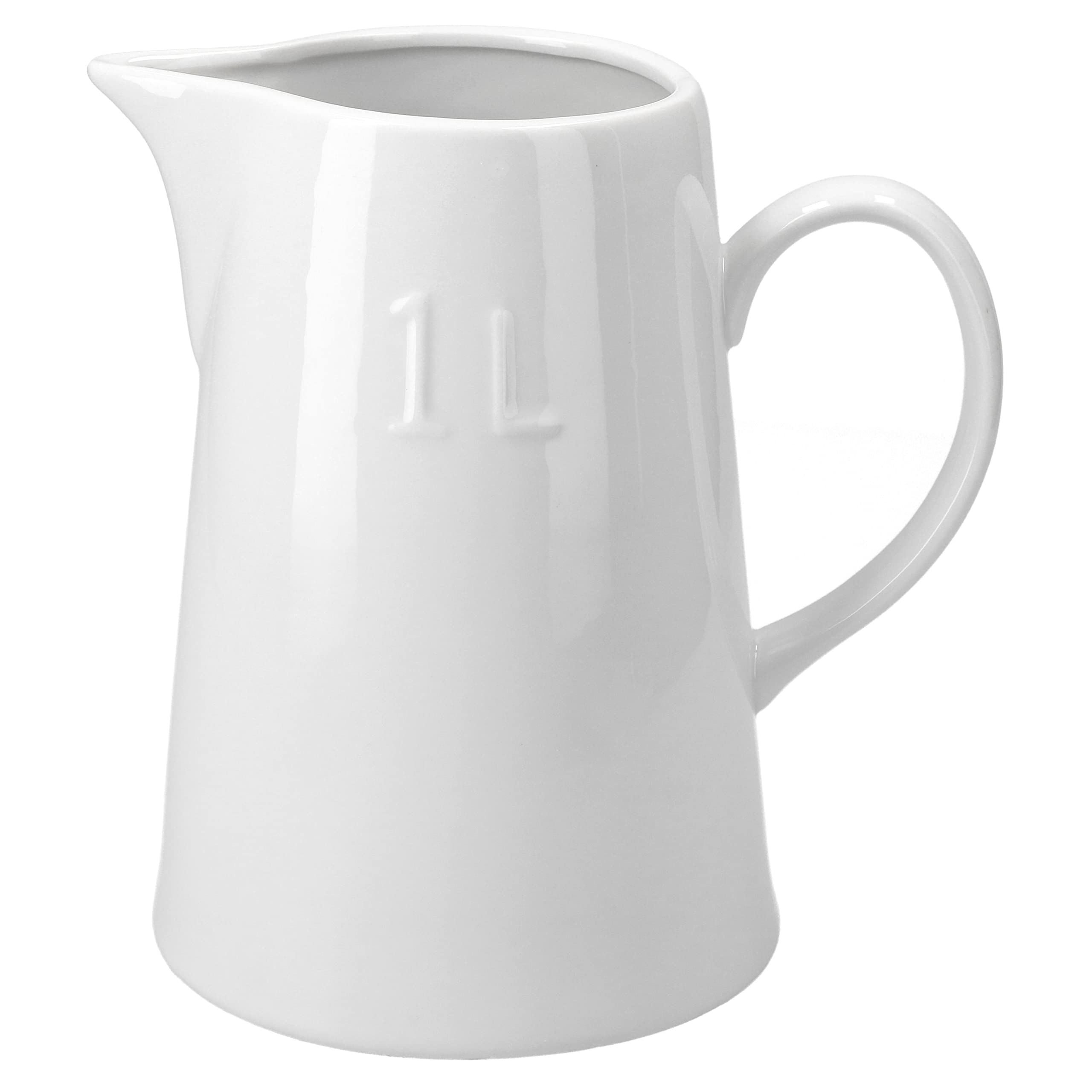 MamboCat Caraffa per latte da 1 litro in porcellana | 19 x 9,5 cm | bianco | servire bevande | private o gastronomiche
