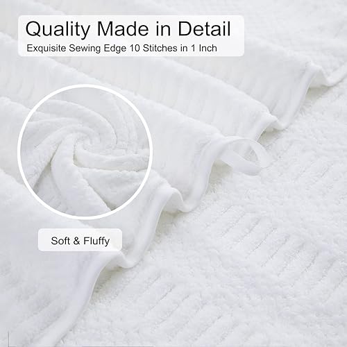 Miniatura 6 de Oliven Juego de 2 toallas de mano blancas de 16 x 31 pulgadas, suaves, altamente absorbentes, de secado rápido, juego de toallas de microfibra de