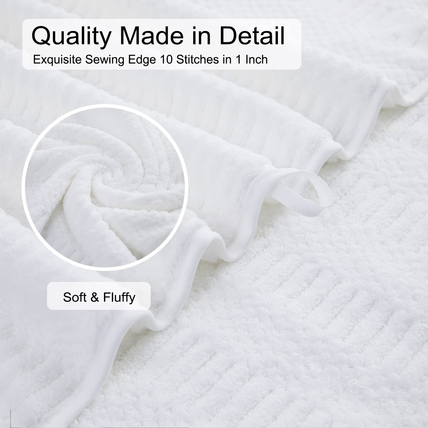 4 Piece Large Bath Towel Set 35"x70" White Extra Large Bath Sheets Oversized Jumbo Towels 600GSM Soft Highly Absorbent Quick Dry Beach Chair Towels Woven Towels for Bathroom Hotel and Spa