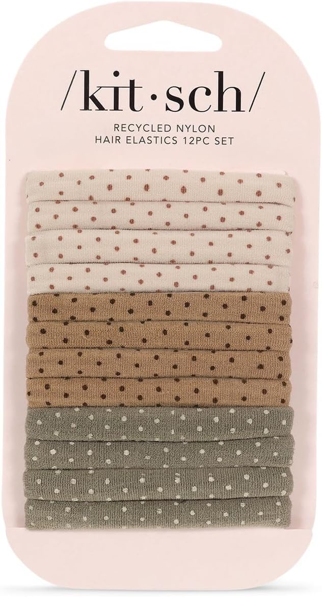 KitschRecycled Nylon Medium Polka Dot Elastics 12pc - Multi
