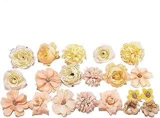 Juego de 20 horquillas para el pelo de flores, clip de flores tropicales artificiales, juego único para fiestas de verano y estilo de vacaciones (amarillo)