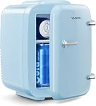 YASHE Mini Fridge, 4 Liter/6 Cans Small Fridge for Skincare, Cosmetic, Drink 110V AC/ 12V DC Cooler and Warmer, Makeup Fridge, Mini Portable Fridge for Bedroom, Office, Bar, Car and Travel, Blue