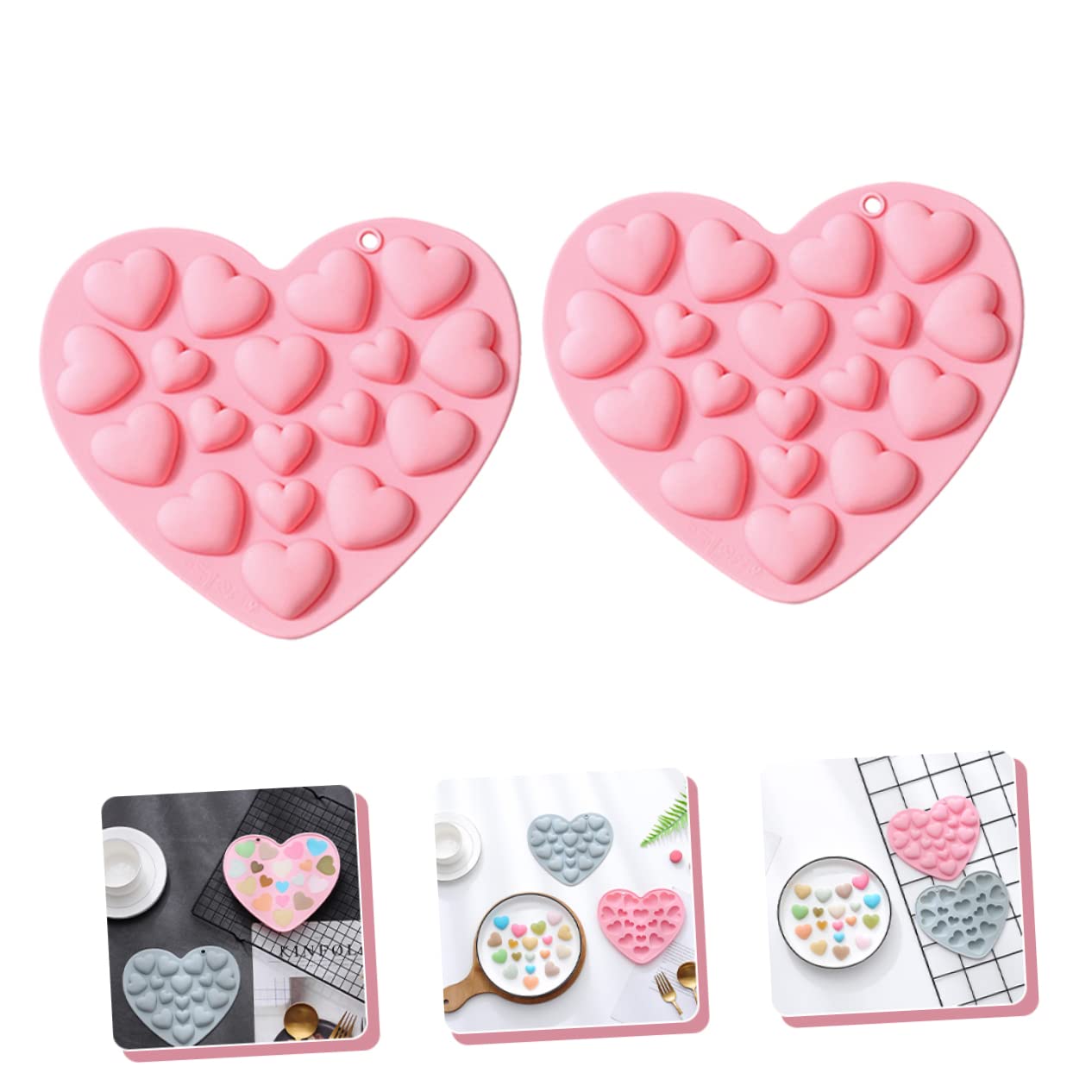 Alipis 8 Pz muffa ice cream gelatto gommosi per biscotti decorativi arredamento per biscotti fai da te stampo da forno per cioccolato A forma di cuore decorare rosa