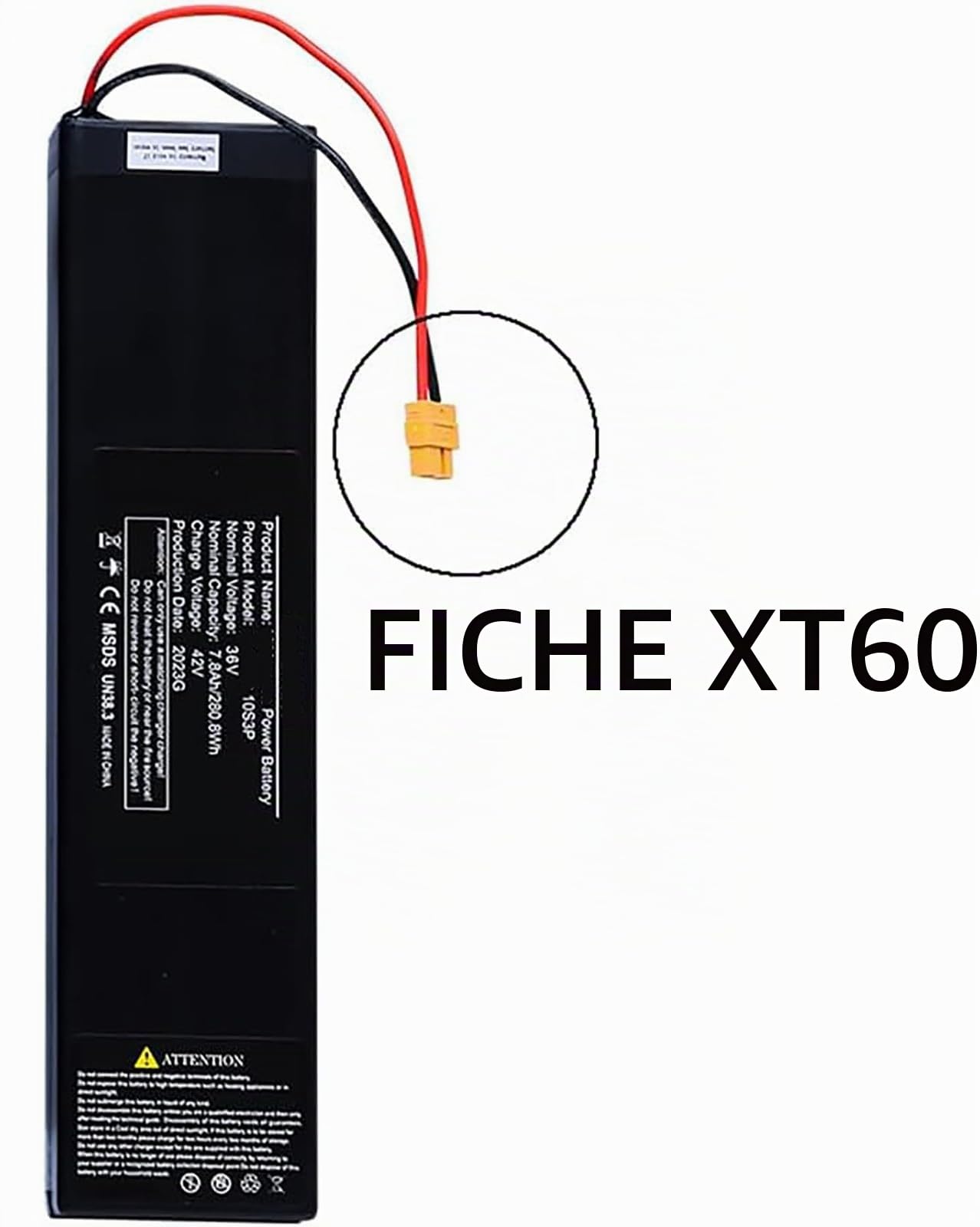 Batterie Rechargeable pour Trottinette Électrique 36V 6Ah 7.8Ah 10.4Ah, Batterie De Remplacement Étanche 36V 10S3P pour Kit Moteur De 0-400W 36V7.8Ah,XT60