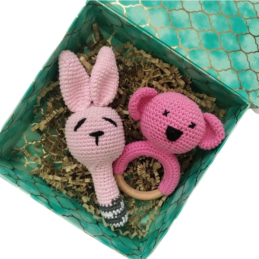 AMYAH CREATIONS Adorable Baby Hamper - Skillfully Handcrafted, Eco-Friendly, Child-Safe Toy Set - Enhances Sensory & Fine Motor Skills - Pretend Play & Security Toys - Ideal for 3 Months+ - Learn Animals
