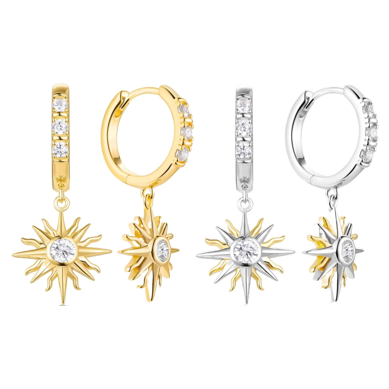 Boucles d'oreilles hypoallergéniques cadeau idéal mariage rétro 18k - 5