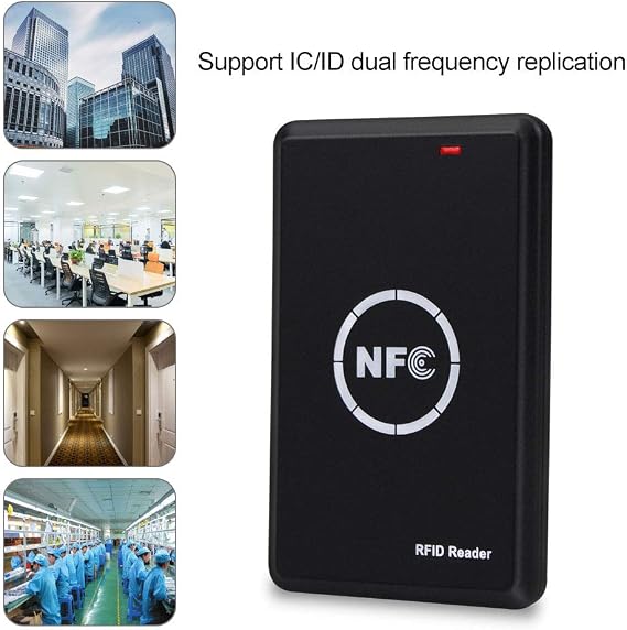 LIBO RFID Duplicator ID/IC Card Reader Writer Encrypted Decoder USB Copier with 125KHz/13.56MHz Dual Frequency Writable Key fobs