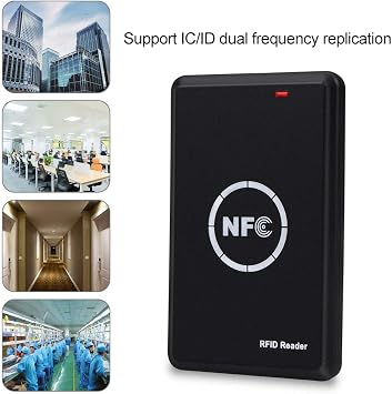 LIBO RFID Duplicator ID/IC Card Reader Writer Encrypted Decoder USB Copier with 125KHz/13.56MHz Dual Frequency Writable Key fobs