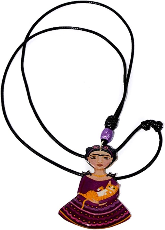 Authentic and Beautiful Hand Made Frida Kahlo Leather Necklace