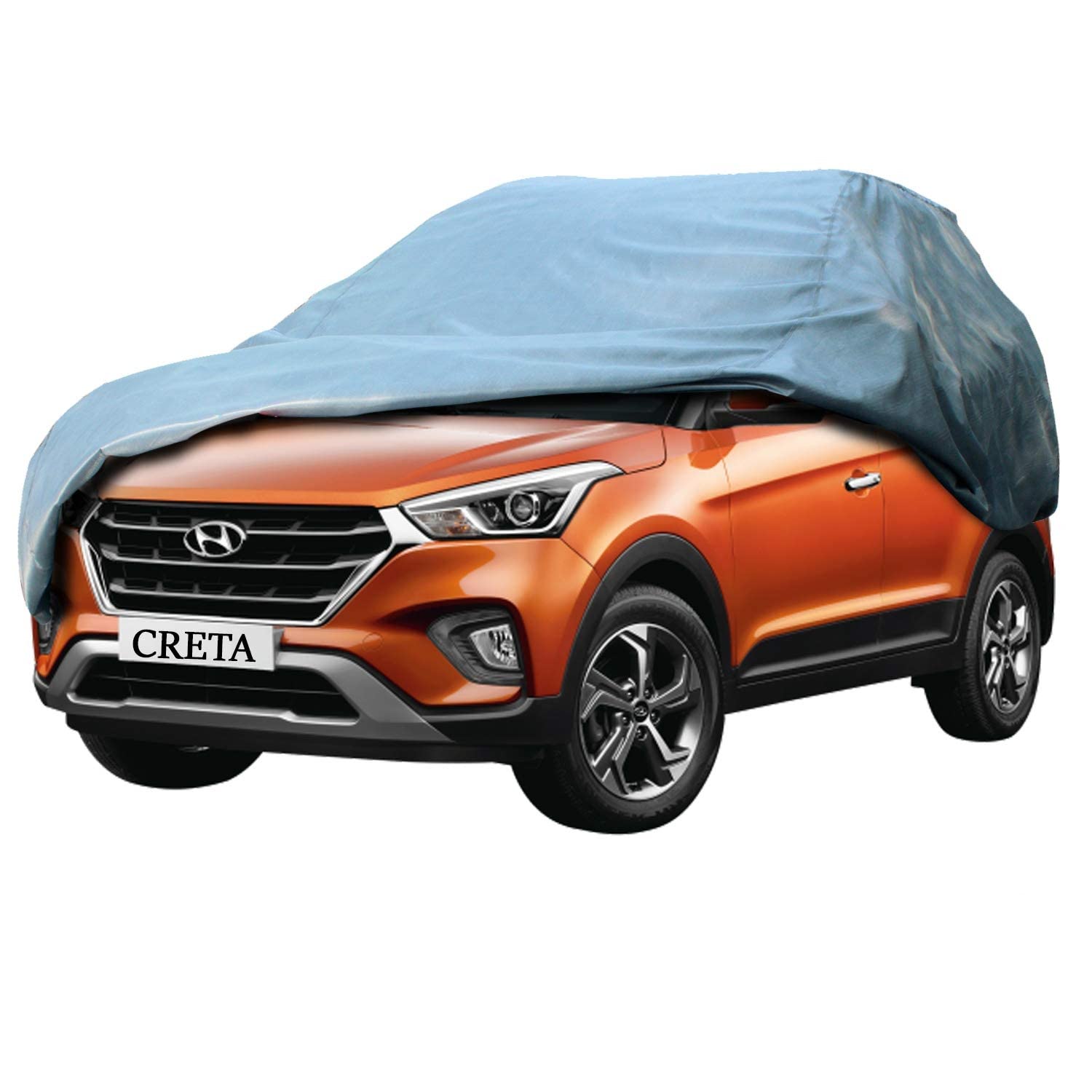 AllExtreme HC7001 Car Body Cover for Hyundai Creta Custom Fit Dust UV Heat Resistant for Indoor Outdoor SUV Protection (Grey Without Mirror)