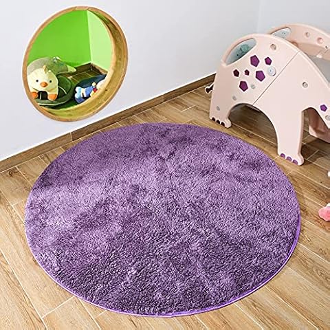 QUANHAO living room carpet, super soft carpet, fluffy carpet, suitable for bedroom carpet, kindergarten carpet, children's mat, plush plush home decorative carpet(purple, 100x100cm) Cover