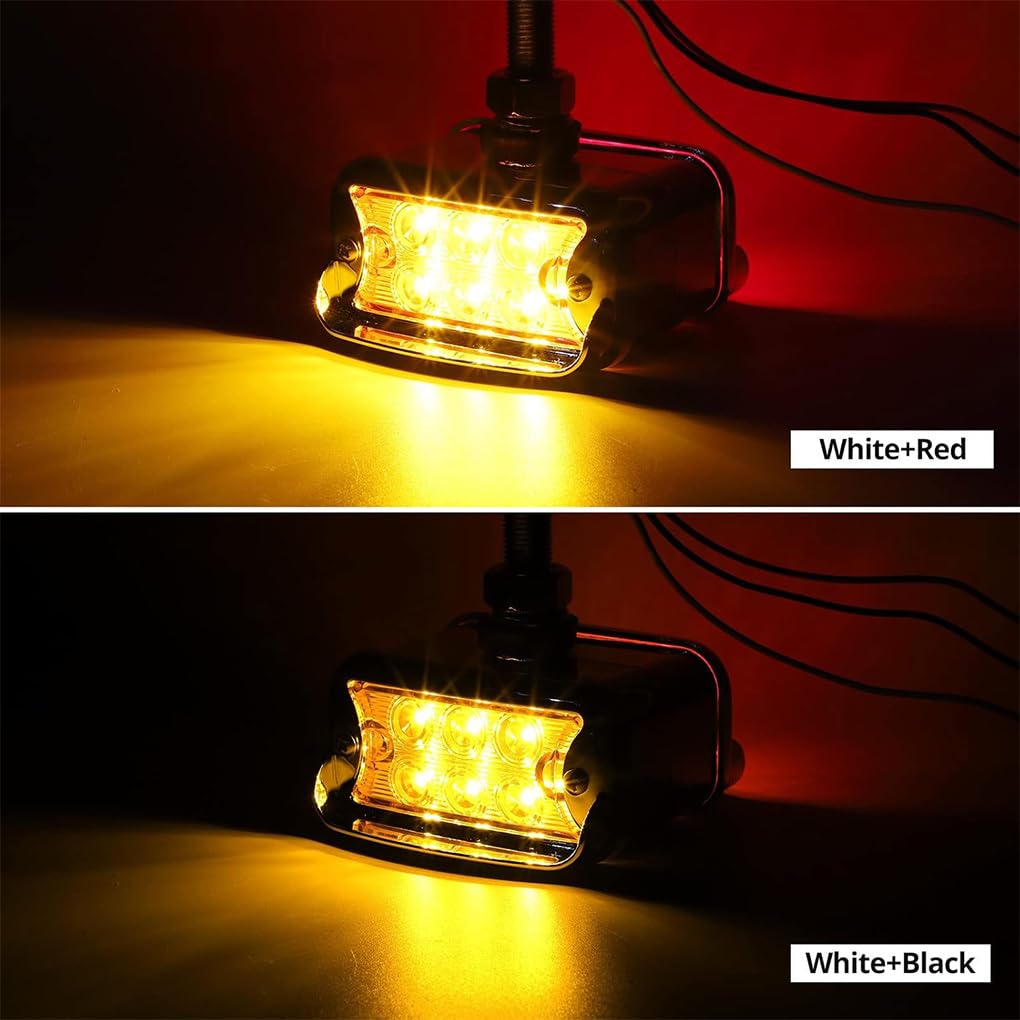 Facile installazione, 2 luci di posizione a LED a doppia faccia, ambra/rosse, 12 LED, luminose e durevoli, di ricambio per paraurti, 2 luci di