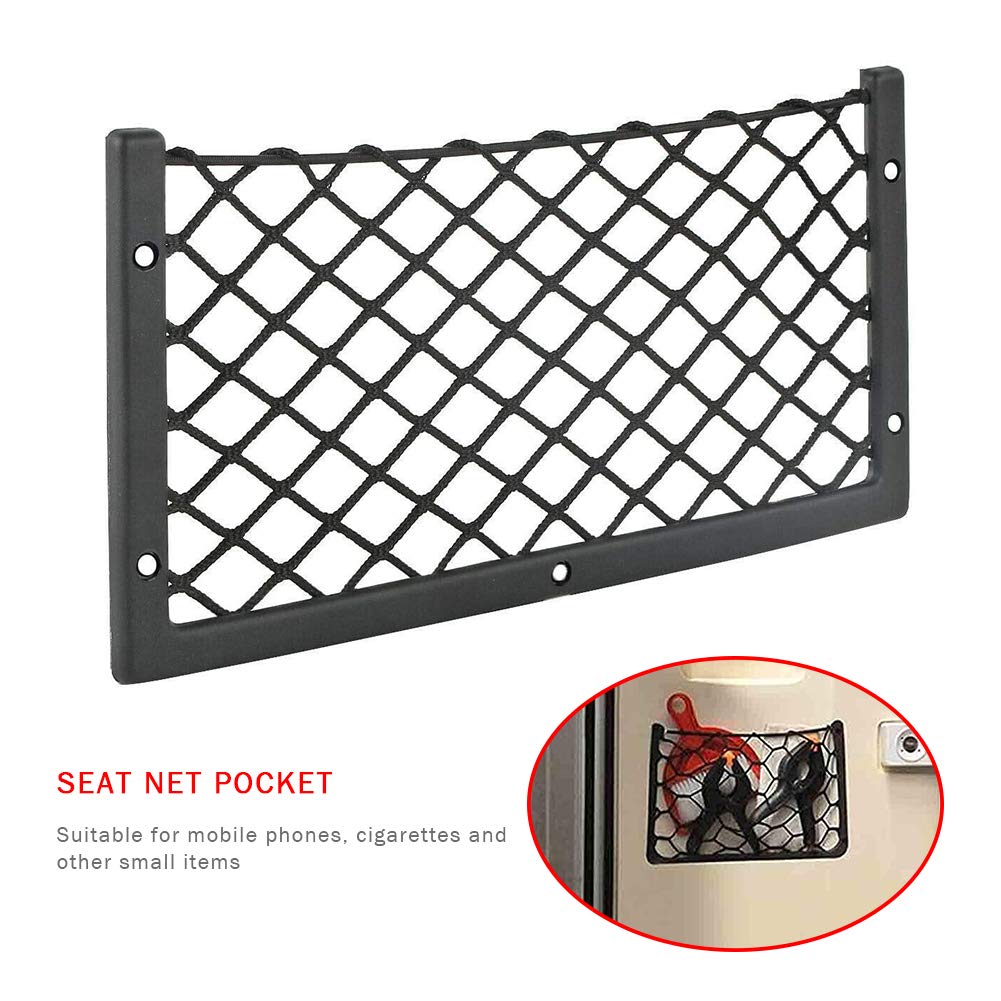 Rete Portaoggetti Camper Auto, Borsa a Maglie Universale Autoadesiva per Auto, Tasca a Rete per Veicoli, Barche, Camper, Caravan, Armadio e Interni, Universale(Nero