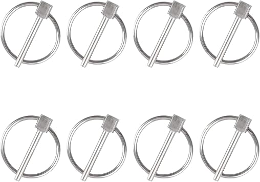 INCREWAY Lynch Pin,8PCS Dia 3mm Stainless Steel Round Safety Pins Trailer Lock Pin Retaining Pins Lynch Pin Fasteners for Track Farm Lawn