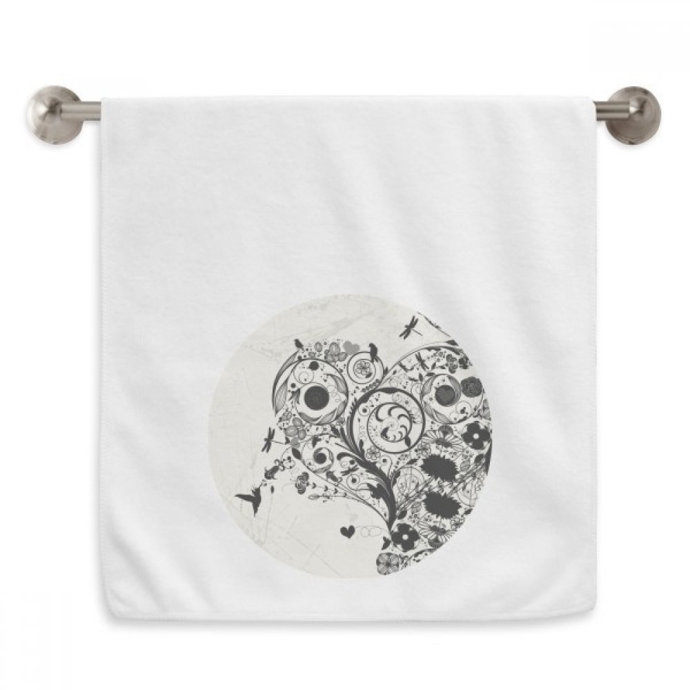 Serviette fleurs silhouette art noir absorbante et moelleuse essuie-mains blanc
