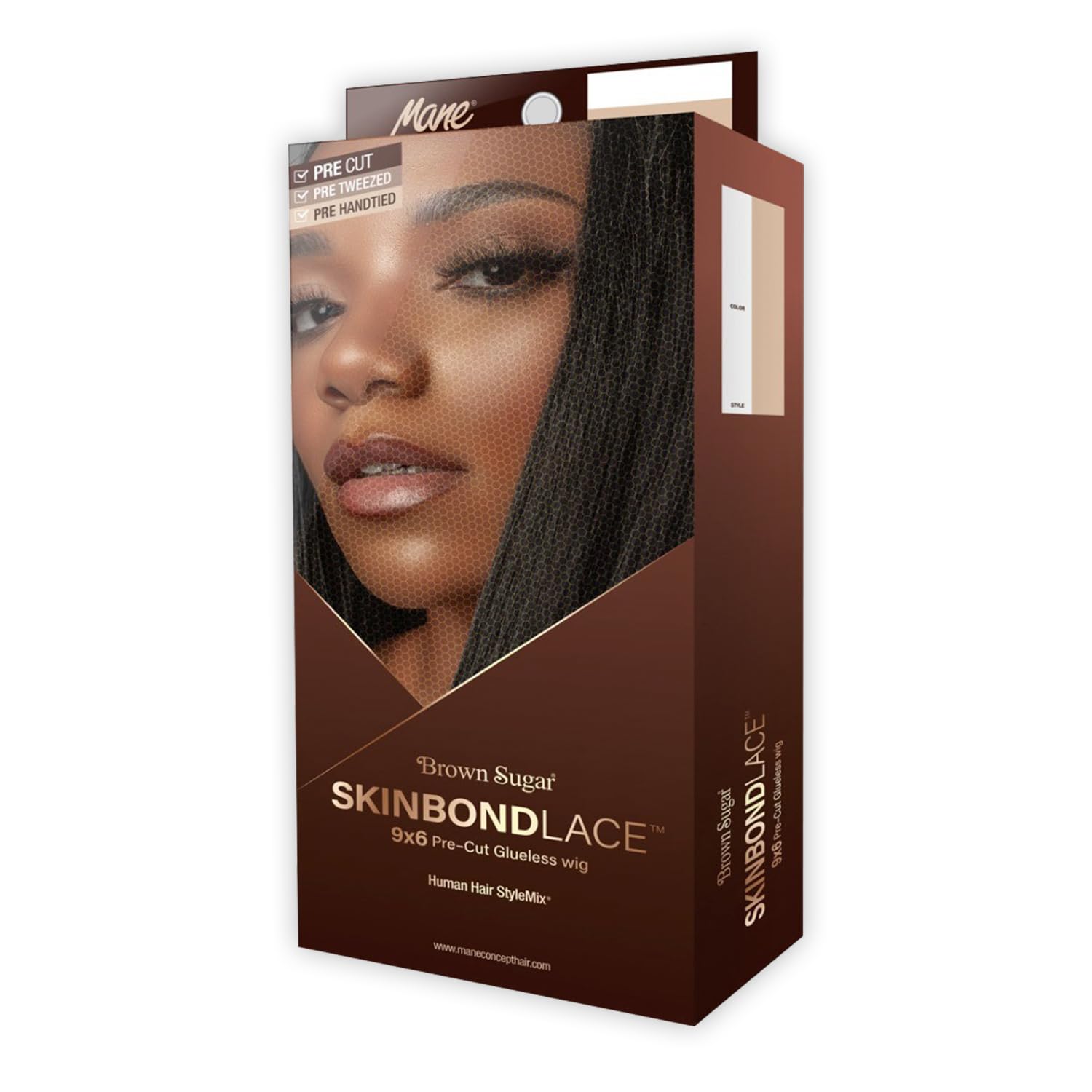 Mane Concept Human Hair Blend Skinbond Lace Front Wig Brown Sugar Glueless BSSB201 9X6 Pre Cut 01 (Jet Black 1)