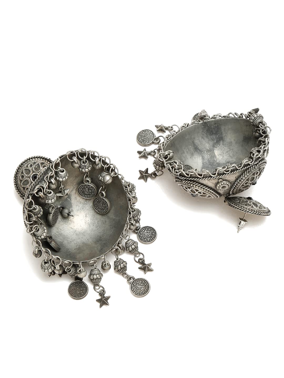 Celebrity Inspired Oxidised Silver Jhumki Earrings (Style 2)