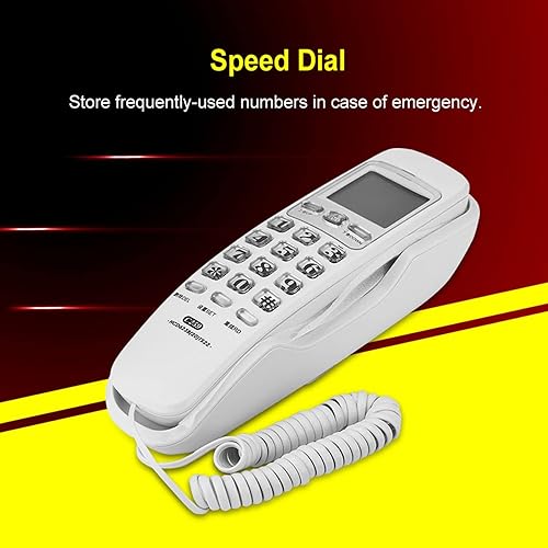 Miniatura 8 de Mini teléfono con cable de extensión de teléfono fijo con pantalla de llamada entrante para oficina en casa