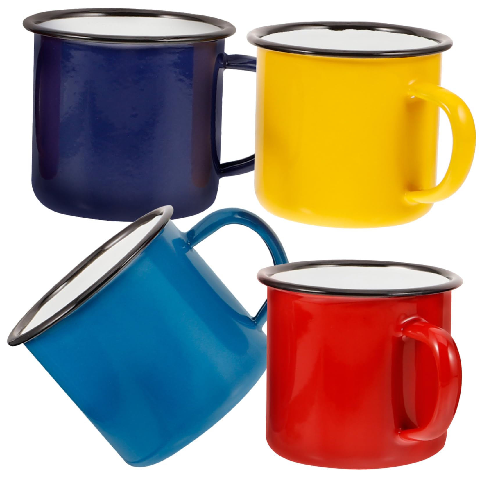 Happyyami 4stücke Emaille-wasserbecher Camping-kaffeebecher Retro-teetasse Trinkbecher für Kaffee Tee Milch Heiße Getränke Robust und Bruchfest für Outdoor und Alltag