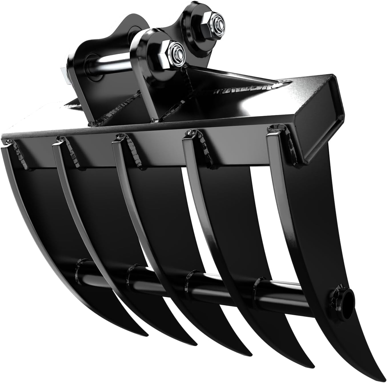 Breiter Minibagger Rechen – Passend für 800-1800 kg Minibagger, Minibagger Anbaugeräte & Zubehör mit 2 Bolzen (Bohrungsdurchmesser 25 mm, Spannweite 90 mm)