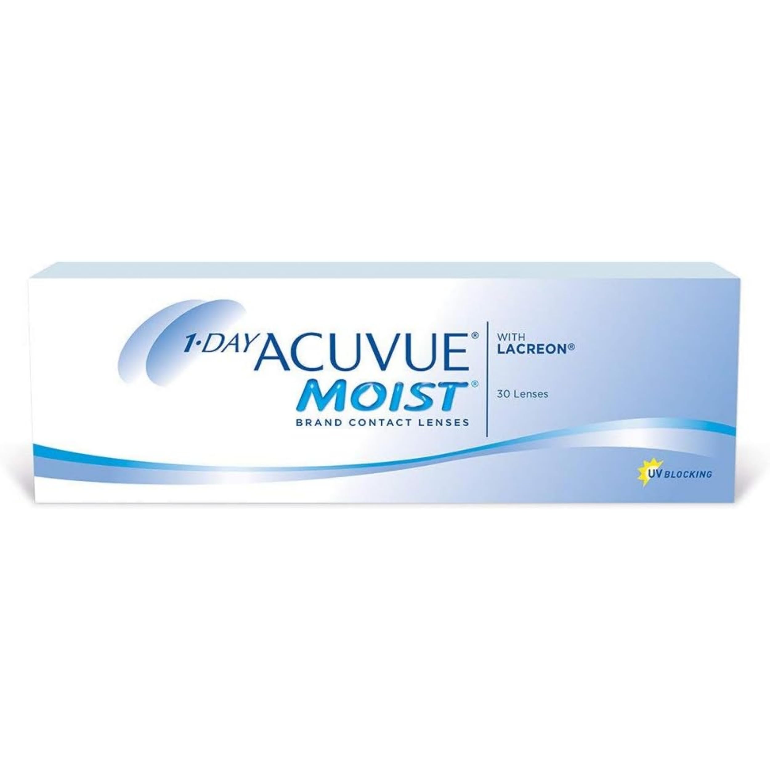Acuvue 1-Day Moist Contact Lens (Pack of 30, -3 Diopters, 14.2 mm)