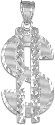 Hip Hop Jewelry Colgante de plata de ley 925 con dije de símbolo de dólar Plata esterlina Diamante