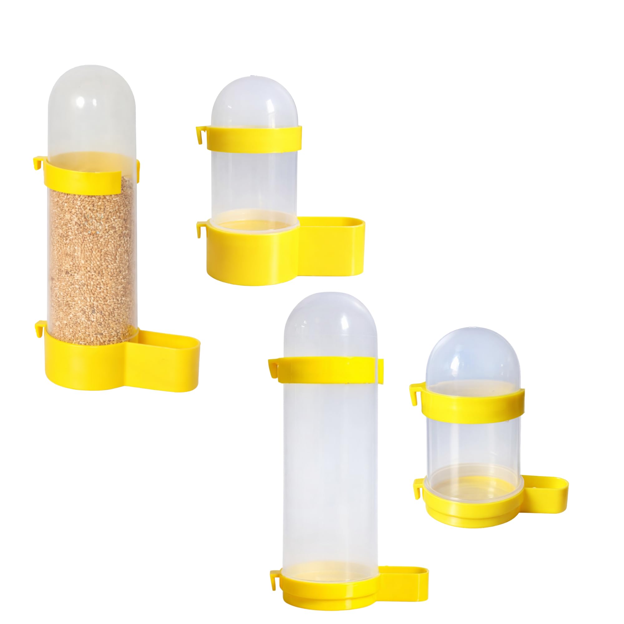 Automatic Bird Food & Water Feeder Combo Pack – 4 Pieces (400ml & 200ml) Cage Feeder and Drinker Set for Parrots, Budgies, Lovebirds-image-6