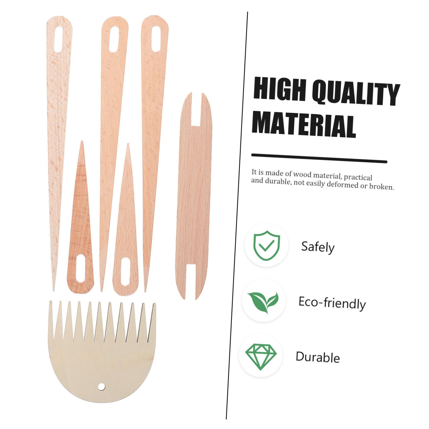 SHINEOFI 3 Juegos herramientas para tejer tapices Ergonómico kit que se avecina talón agujas de tejer agujas tejer accesorios de costura herramienta de artesanía de tejido de madera Khaki
