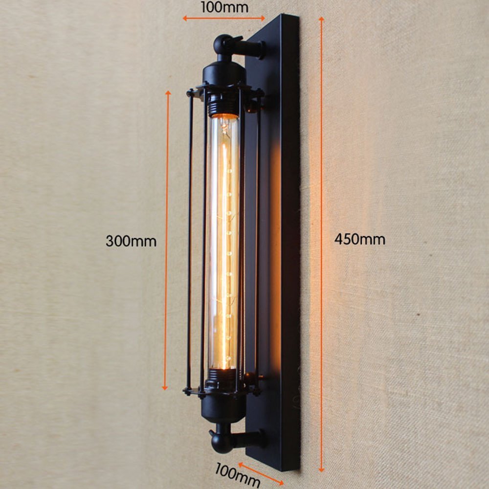 FRIDEKO HOME 3x Modern Industrial Metall Rohr Wandlampe Vintage,45CM Höhe Wandleuchte Retro Steampunk Design Querflöte Stil Lampe Deko für Bar Esszimmer Schlafzimmer Wohnzimmer Flur