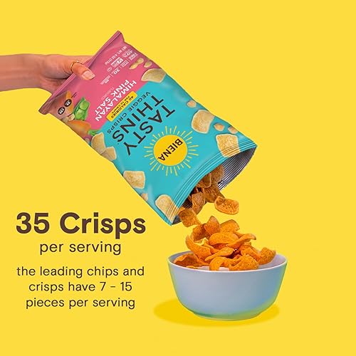 Miniatura 5 de BIENA Tasty Thins - Chips vegetales de garbanzos  Sal marina, paquete de 4, bolsas de 4 onzas  Garbanzos y verduras, veganos, sin gluten, sin