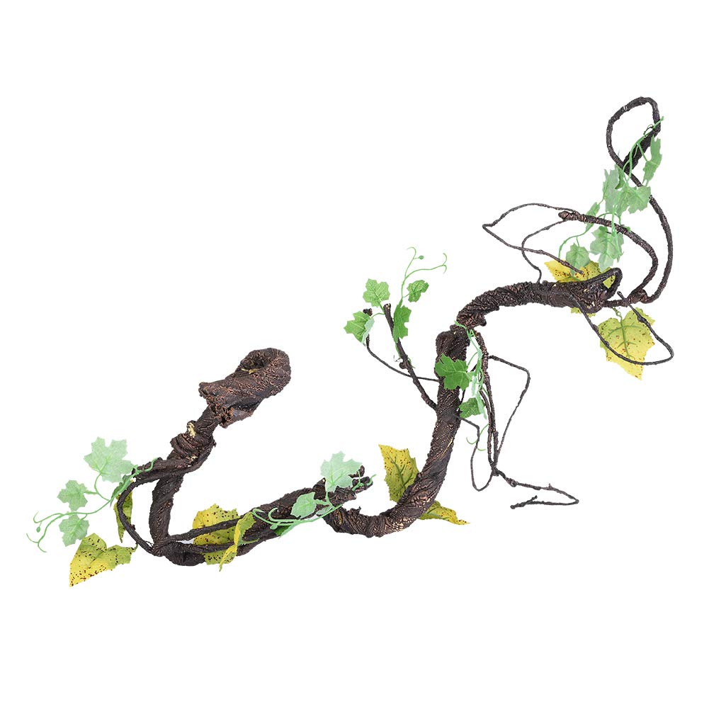Oumefar Artificial Reptile Vine Climber Jungle Forest Curved Branch Terrarium Cage Decor Artificial Climbing Plants for Lizards Frogs Snakes