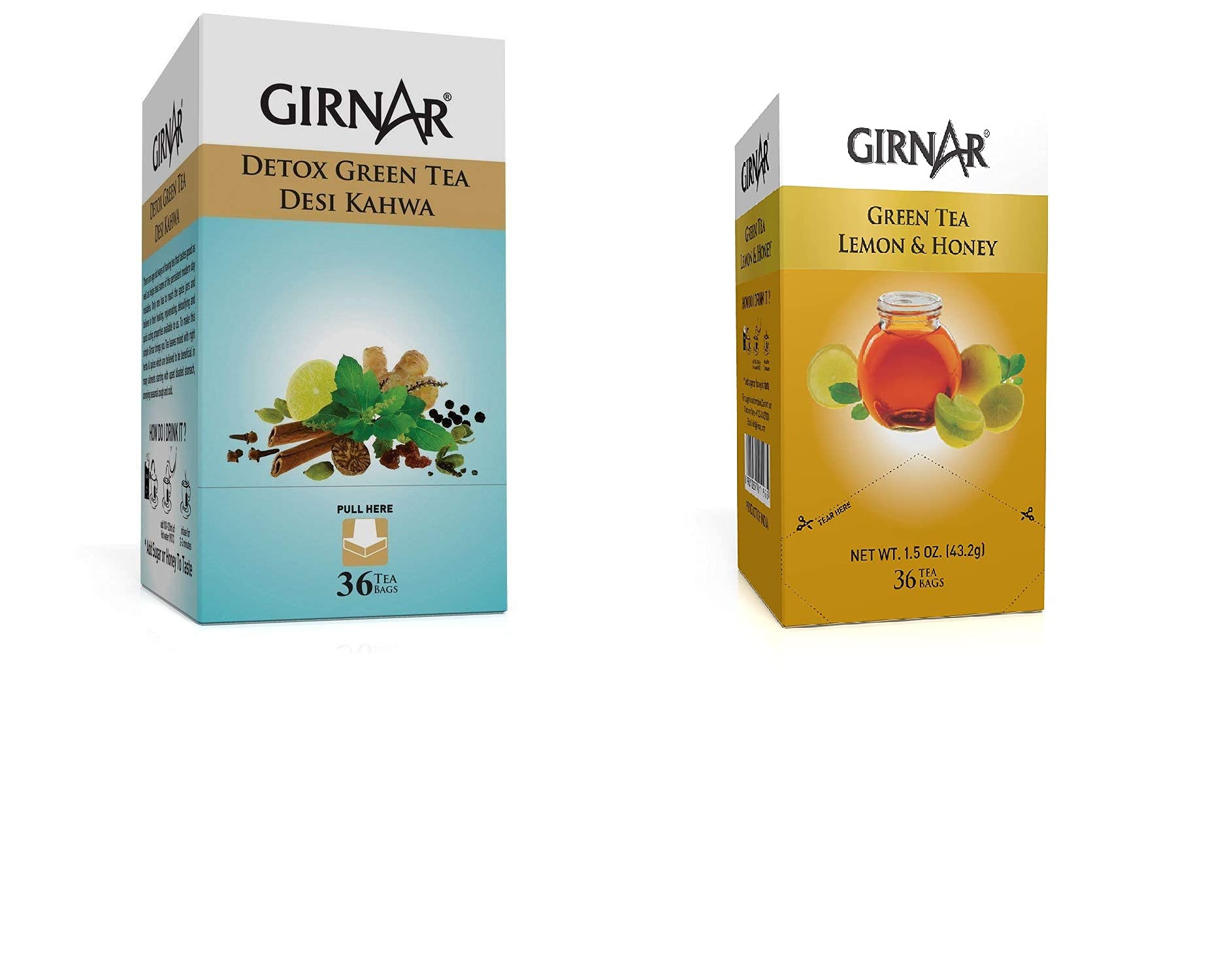 Girnar Combo of Green Tea Detox and Lemon & Honey (36TB) (B07CCNWGQQ) Amazon Price History, Amazon Price Tracker