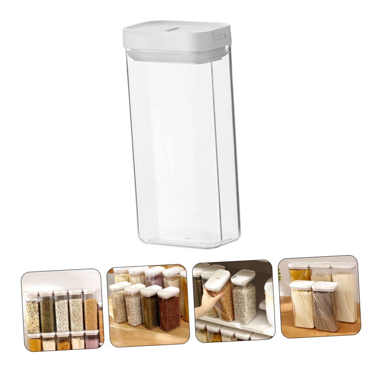 3piezas Contenedor De Pasta Reutilizable Organizador De Alimentos Para Cocina Recipiente Hermético Para Espaguetis y Granos Almacenamiento De Cereal y Comida