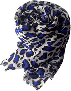 Amazon | [.a all over the world] ヒョウ柄 レオパード柄 青 ストール