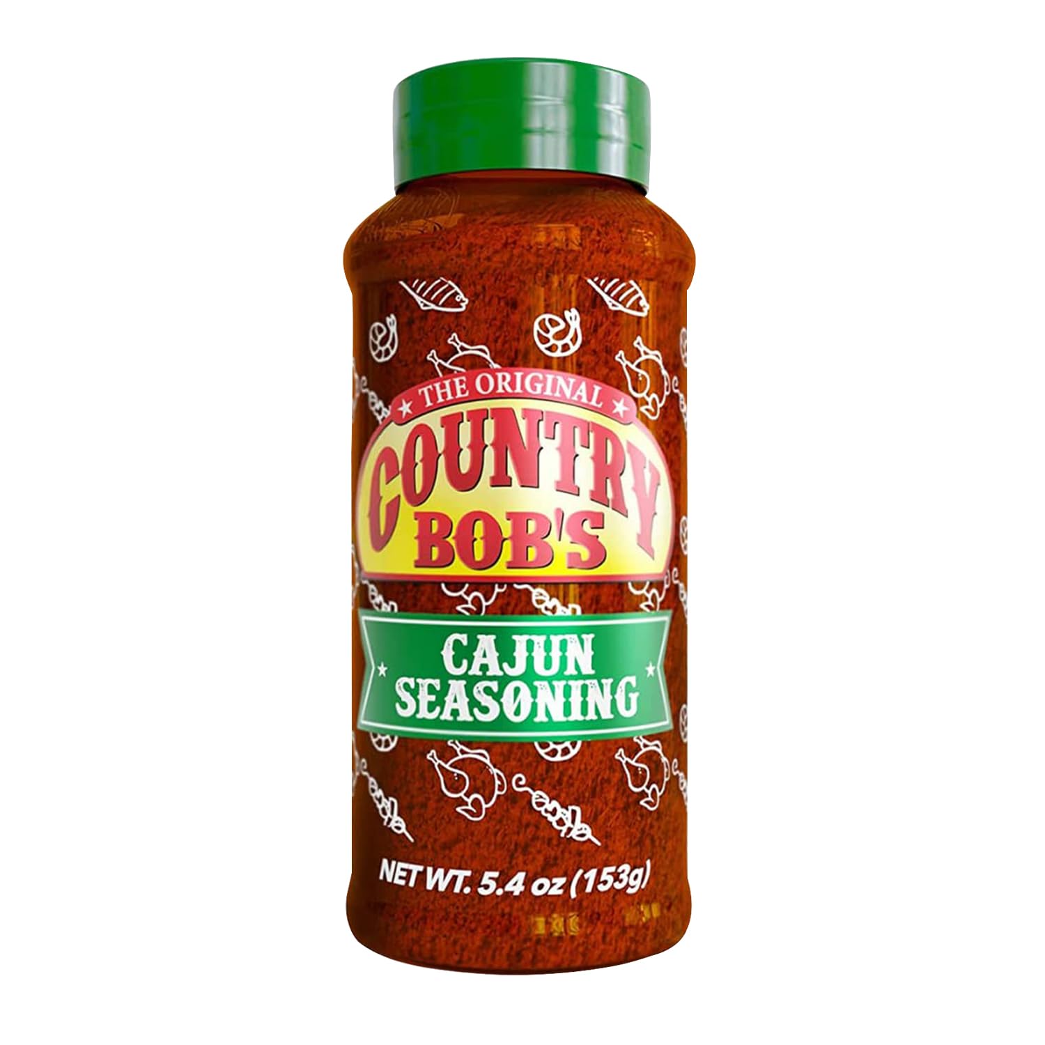 Country Bob's Cajun Seasoning - Spicy, Robust, Earthy Blend for Flavorful Creole Dishes - Soups, Salads, Seafood, Burgers, and More - Includes Paprika, Black Pepper, Garlic, Onion, and More - 5.4 oz