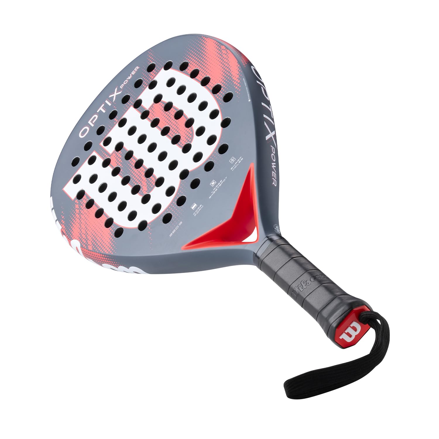 Wilson Pala de Pádel Optix V2, con Marco de Fibra de Vidrio y Forma de Lágrima, Gran Punto Dulce, Potencia y Comodidad, para Juego Recreativo