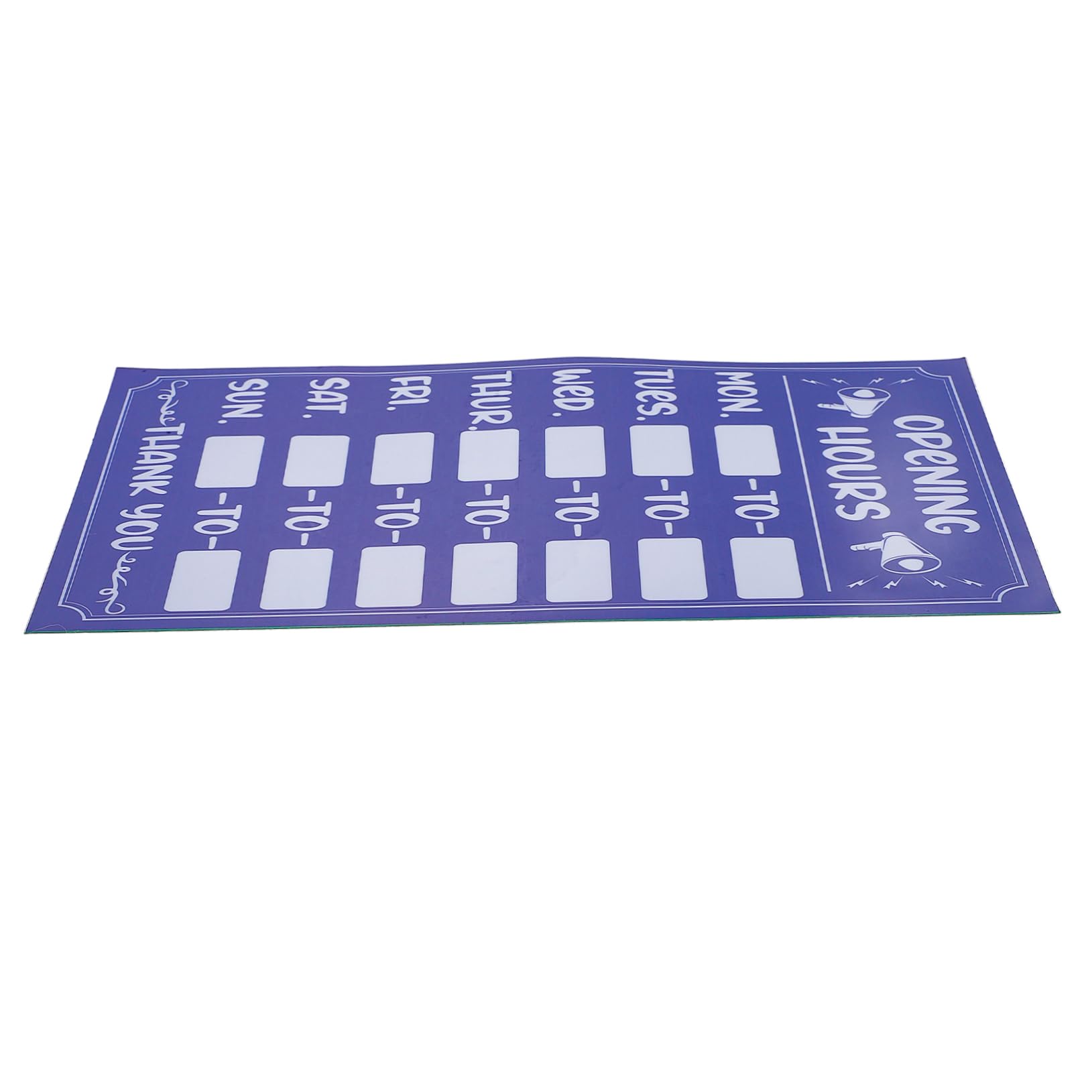 Autocollant Horaires D'Ouverture Réinscriptible - PVC Adhésif Résistant - Pour Magasin, Restaurant, Banque