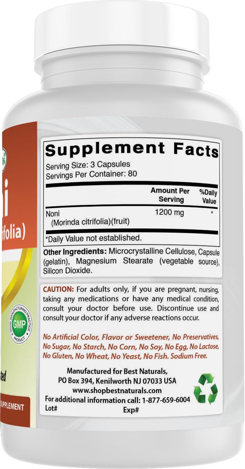 Best Naturals Noni 400 mg 240 Capsules — Amazon image 6