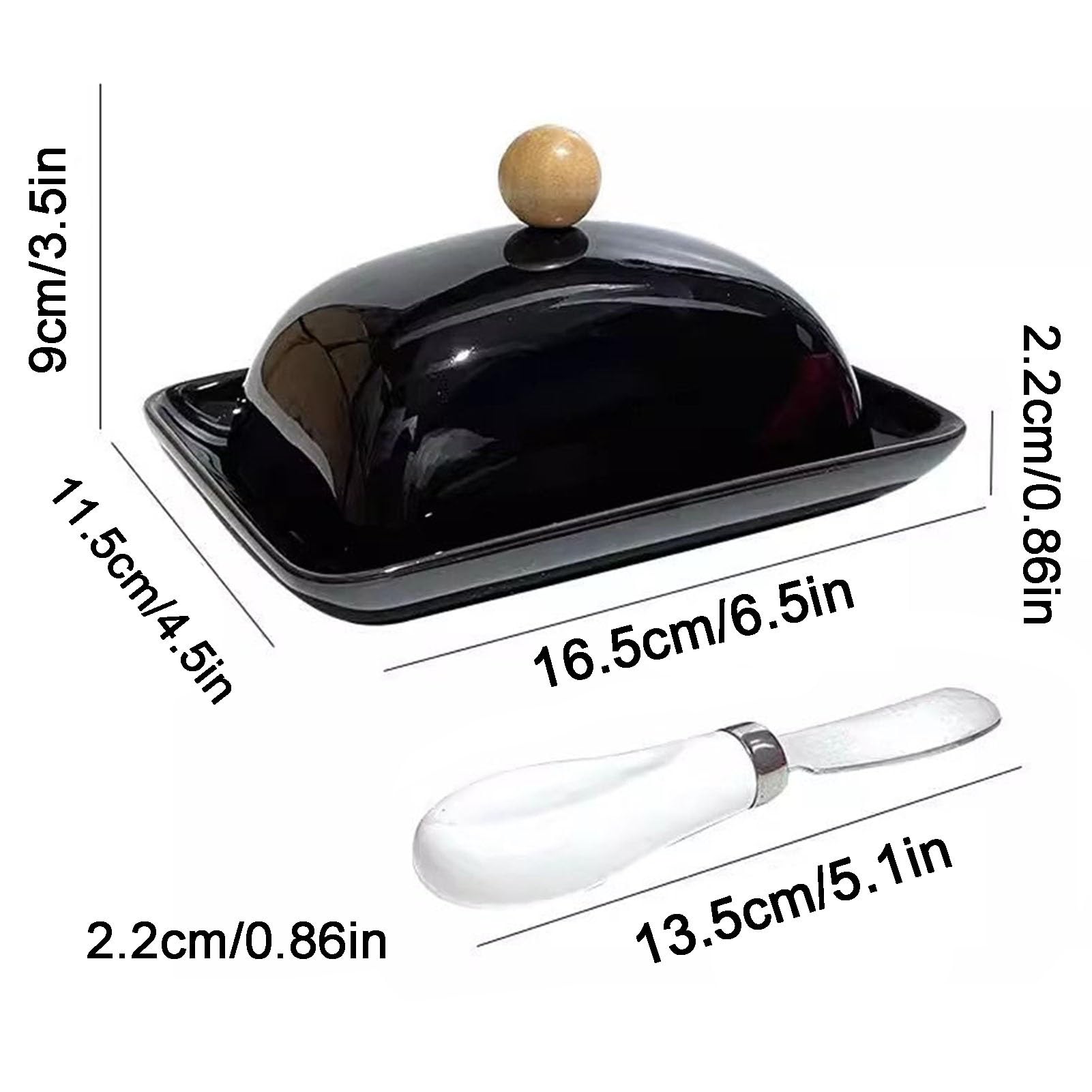 Beurrier avec couvercle, plateau facile à ramasser pour la décoration de la cuisine et la cuisine, idéal pour stocker et servir le beurre, design durable et élégant
