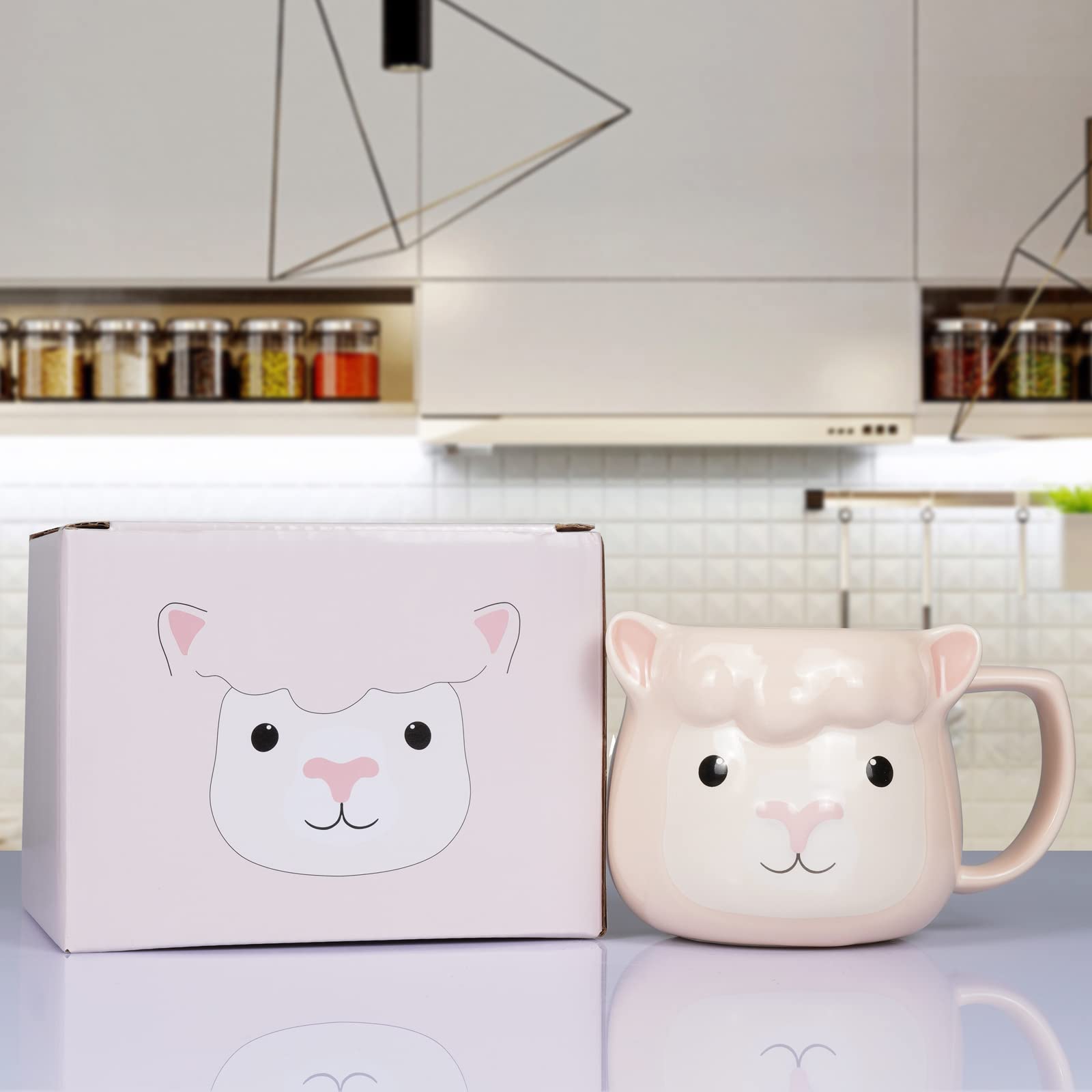 Taza de café de 14 onzas, taza de café de porcelana 3D para mujeres, Navidad, inauguración de la casa, regalos de cumpleaños para mujeres, mamá, niños, profesora y mejor amiga, rosa