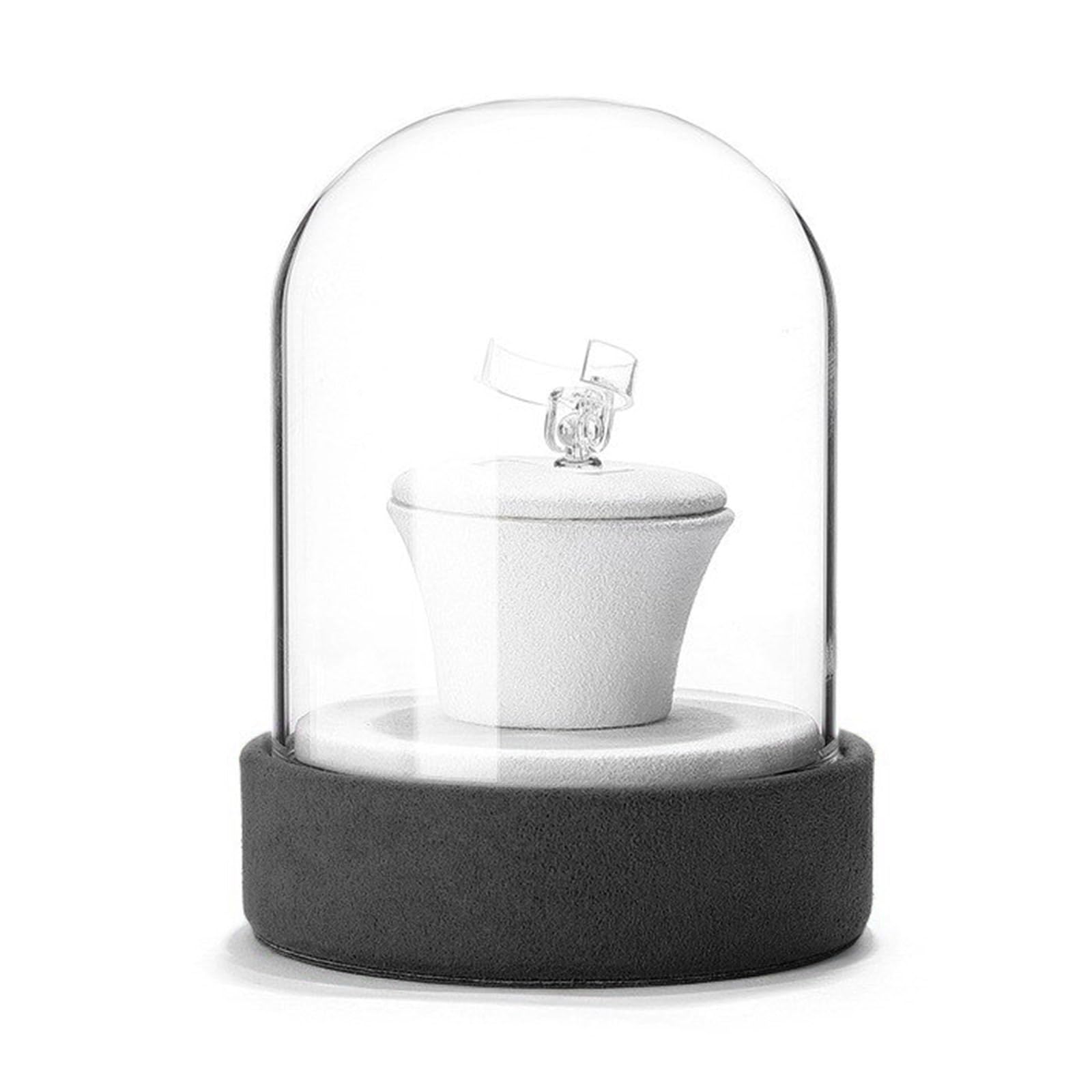 HDOYTXXM Protective Glass Cloche Jewelry Holder Jewelry Display Stand with Cover Velvets Base Accessories Rack Stylish Cover