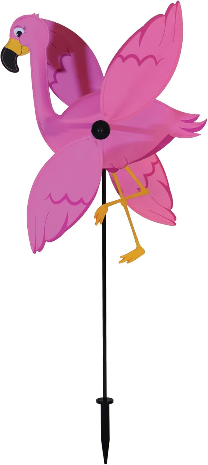 In the Breeze 2558 Baby Flamingo Whirligig Wind Spinner for Your Yard or Garden