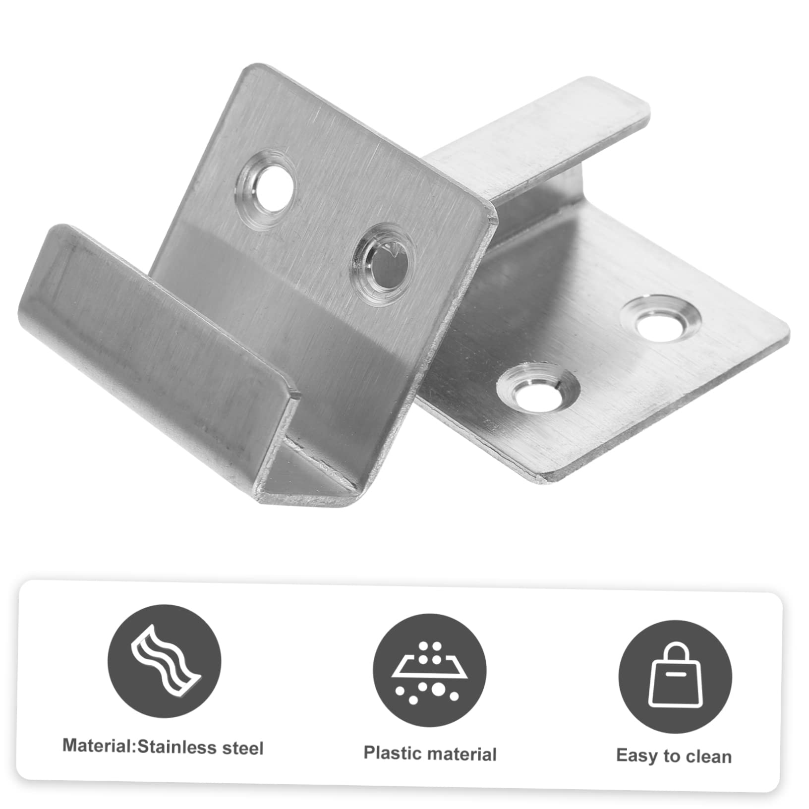 eMagTech 20PCS Staffa di visualizzazione per piastrelle in ceramica Supporto da parete in acciaio inox resistente gancio per appendere specchio immagine 16mm scanalatura larghezza interna argento