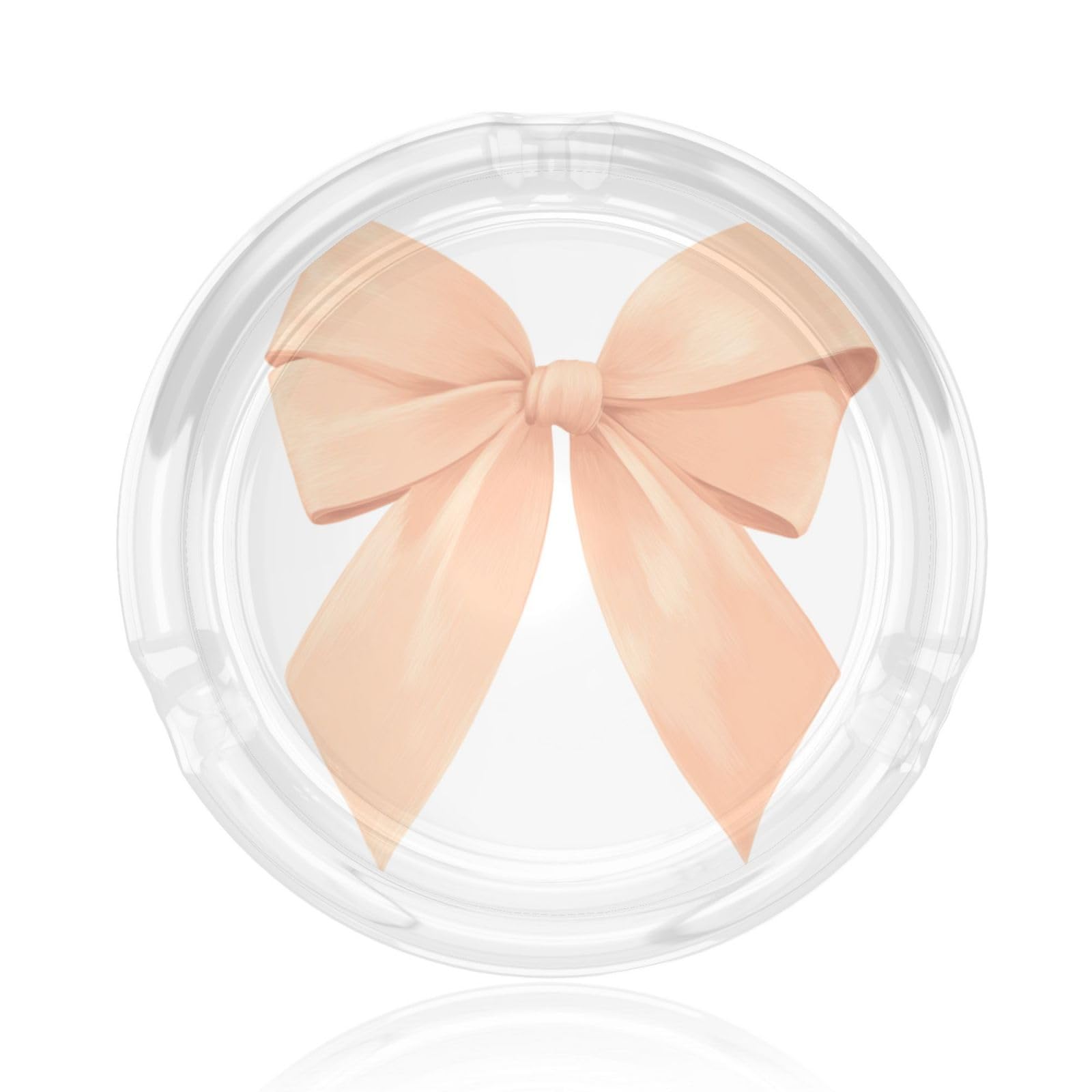 Coquette Bow Peach Color Glass Ashtray For Cigarettes Ash Trays Case For Home Office Decor