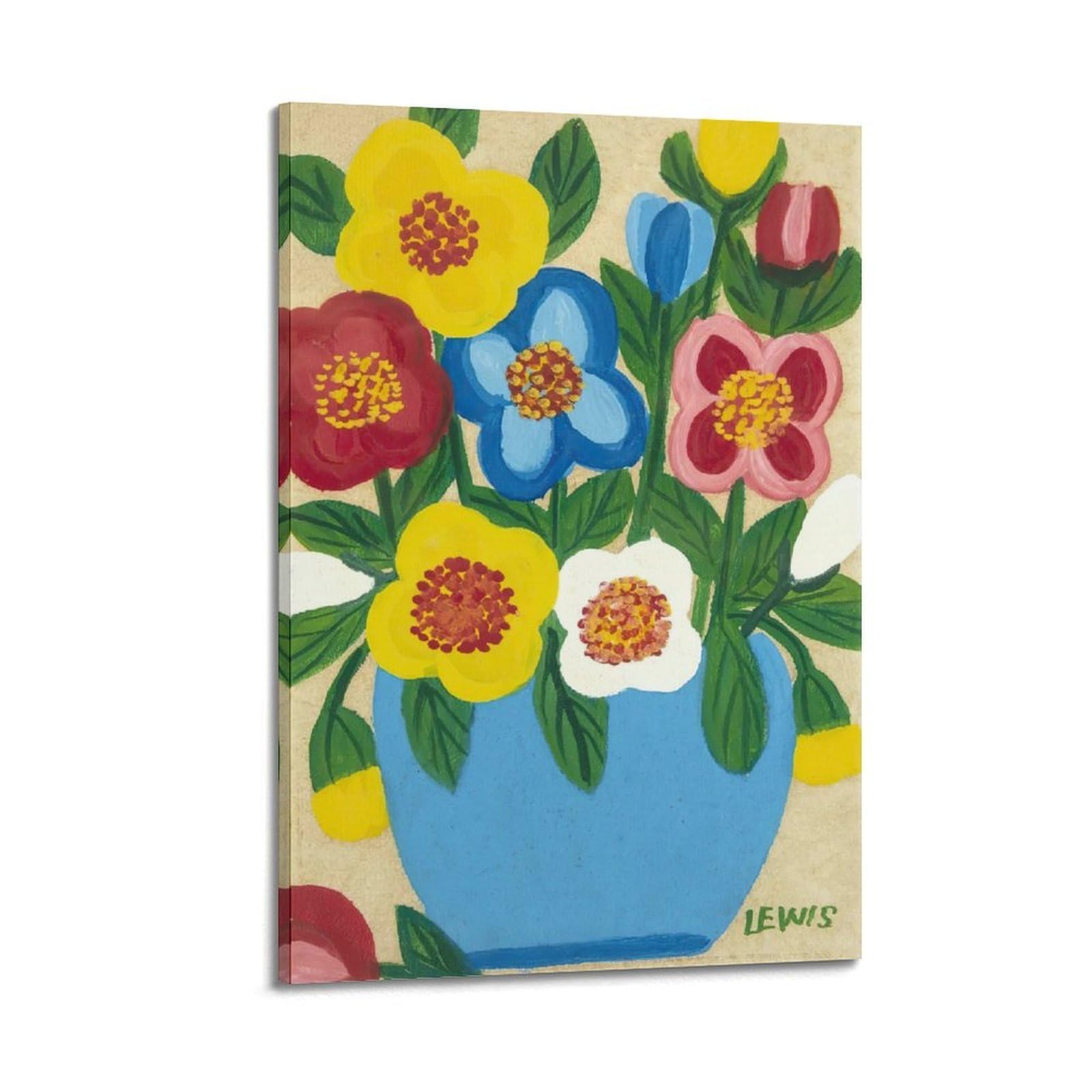 Sjwiner Frame-Style Maud Lewis Oil Painting Poster Wall Art Aesthetic Cover Poster Design Painting For Living Room Bed Room 16X24inch(40X60cm)