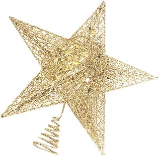 クリスマスツリートップ スター 星 クリスマス 飾り デコレーション ツリーオーナメント 幸せを運ぶ シャイニングスター インテリア 装飾 おしゃれ ゴージャス 人気 クリスマス 飾り付け (ゴールド, 20cm)